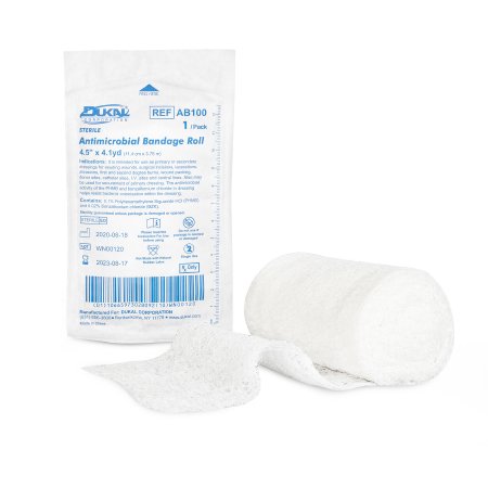 Dukal - Antimicrobial Conforming Bandage Gauze / PHMB / Benzalkonium Chloride 4 Inch X 4.1 Yard Roll Shape Sterile - AB100