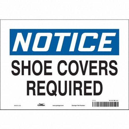 Condor - Wall Sign Caution Notice Shoe Covers Requied - Grainger - 465W65