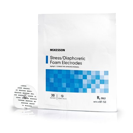 McKesson - ECG Snap Electrode Stress Testing Non-Radiolucent Foam Backing 30 per Pack - 87-53