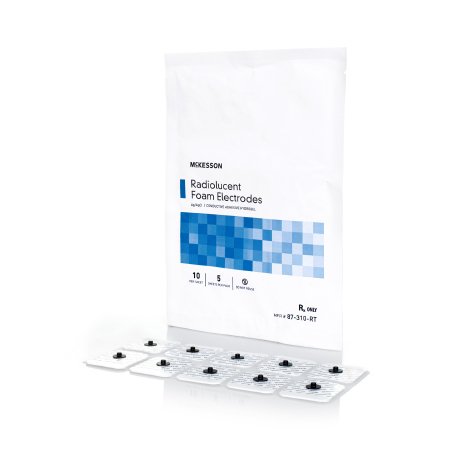 McKesson - ECG Snap Electrode Monitoring Radiolucent Foam Backing 5 per Pack - 87-310-RT
