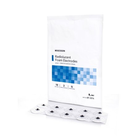 McKesson - ECG Snap Electrode Monitoring Radiolucent Tape Backing 30 per Pack - 87-2574