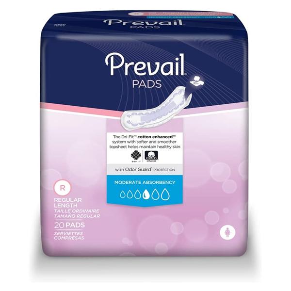 First Quality Products Pad Prevail Bladder Control Female Osfa 9.25" Moderate White 9X20/Ca - BC-012