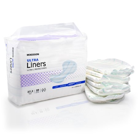McKesson Ultra - Incontinence Liner 27-1/5 Inch Length Heavy Absorbency Polymer Core One Size Fits Most Adult Unisex Disposable - McKesson - LINERHV-34