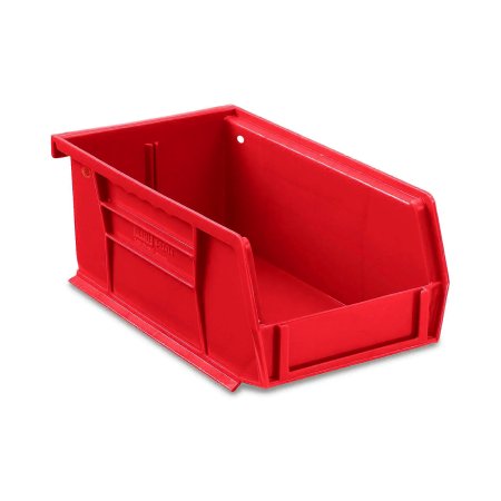 ULINE - Stackable Storage Bin Uline Red Plastic 3 X 4 X 7-1/2 Inch - S-12414RED