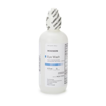 McKesson - Eye Wash Solution Active ingredient: 98.3% Purified Water Inactive ingredients: boric acid, sodium borate, sodium chloride 4 oz. Squeeze Bottle - MCK19818