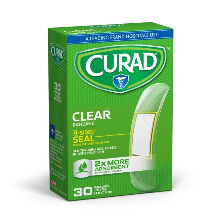 Curad - Adhesive Strip 3/4 X 3 Inch Plastic Rectangle Clear Sterile - CUR44010RB
