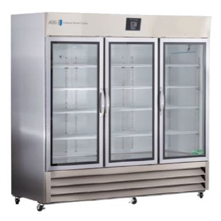 ABS - Refrigerator Pharmaceutical 72 cu.ft. 3 Glass Doors Cycle Defrost - Horizon Scientific - PH-ABT-HC-SSP-72G