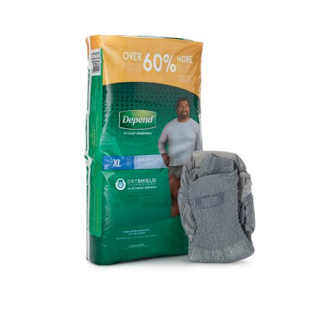 Depend FIT-FLEX - Male Adult Absorbent Underwear Pull On with Tear Away Seams X-Large Disposable Heavy Absorbency - 53746