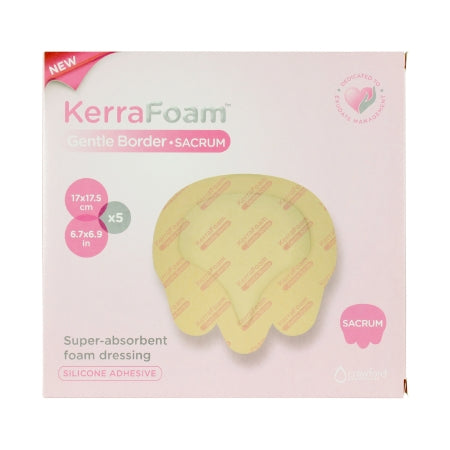 KerraFoam Gentle Border - Silicone Foam Dressing 6-7/10 X 6-9/10 Inch Sacral Silicone Adhesive with Border Sterile - 3M Systagenix/Kci - CWL1023