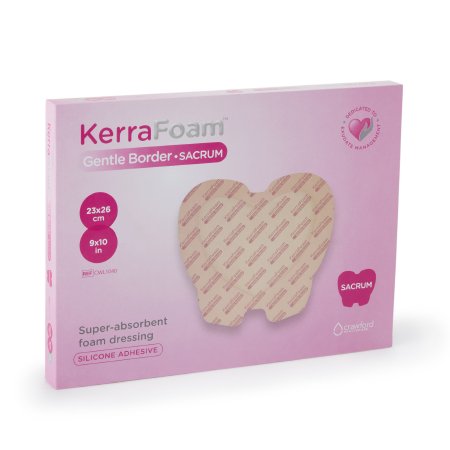 KerraFoam Gentle Border - Silicone Foam Dressing 9 X 10 Inch Sacral Silicone Adhesive with Border Sterile - CWL1040