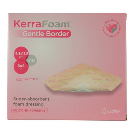 KerraFoam Gentle Border - Silicone Foam Dressing 5 X 5 Inch Square Silicone Adhesive with Border Sterile - 3M Systagenix/Kci - CWL1013