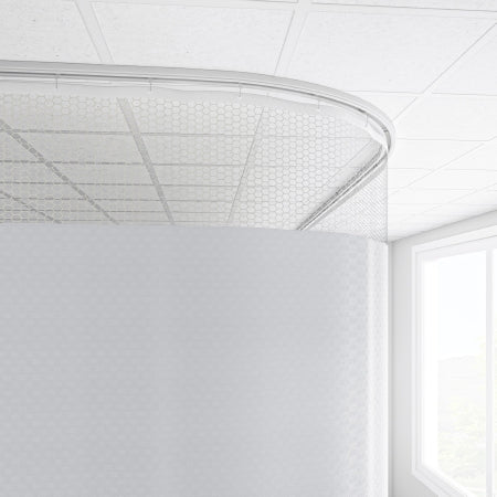 Imperial Fastener Company - Cubicle Curtain 20 Inch Mesh 144 Inch Width 104 Inch Length - 104X144SUMWHT
