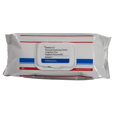 Cardinal Health Wings - Rinse-Free Personal Wipe Soft Pack Vitamin E / Chamomile / Aloe Vera Scented 96 Count - 5399S