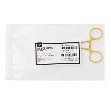 Furst - Micro Needle Holder 4-3/4 Inch Length Serrated Jaws Finger Ring Handle - Medline - MDS2410513F
