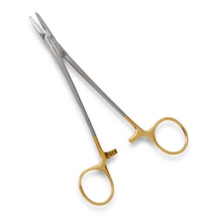 Medline - Needle Holder 6-1/4 Inch Length Cross Serrated Tips Finger Ring Handle - MDS2418416