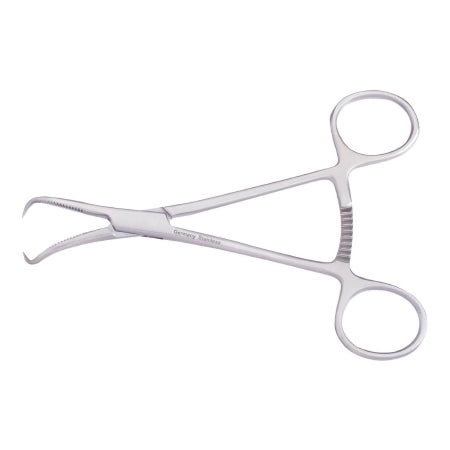 Medline - Bone Reduction Forceps 5-1/2 Inch Length Surgical Grade German Stainless Steel NonSterile Ratchet Lock Finger Ring Handle Curved Pointed Serrated Jaws - MDS3242002