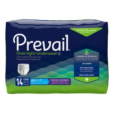 Prevail Overnight - Unisex Adult Absorbent Underwear Pull On with Tear Away Seams Disposable Heavy Absorbency - First Quality - PVX-513