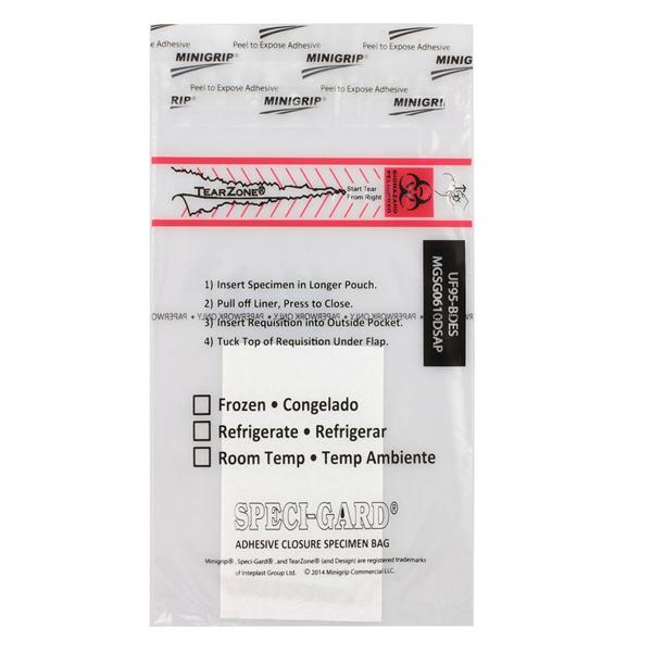MiniGrip, Speci-Gard Specimen Transport Bag Clear Press & Close W/ 3-Wl/ Dcmnt Pch 1000/Ca - UF95-BDES