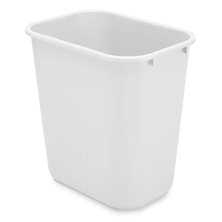 Rubbermaid - Trash Can 7 gal. Rectangular White Plastic Open Top - Uline - S-9970W