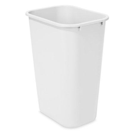 Rubbermaid - Trash Can 10 gal. Rectangular White Plastic Open Top - S-13527W