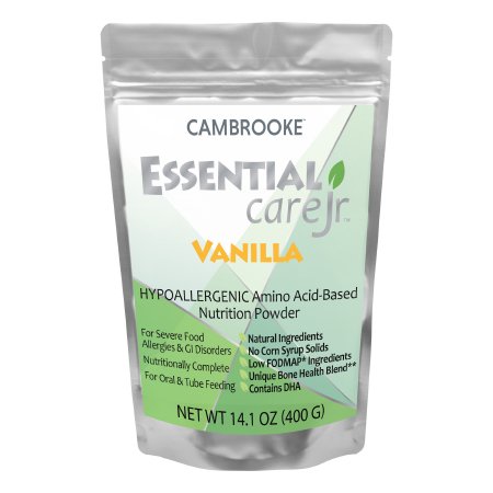 Essential Care Jr - Amino Acid Based Pediatric Oral Supplememt / Tube Feeding Formula Vanilla Flavor 14.1 oz. Pouch Powder - Cambrooke Therapeutics - 48022