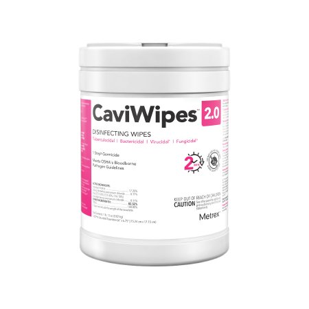 CaviWipes 2.0 - Surface Disinfectant Premoistened Manual Pull Wipe 65 Count Canister Alcohol Scent NonSterile - 14-1150
