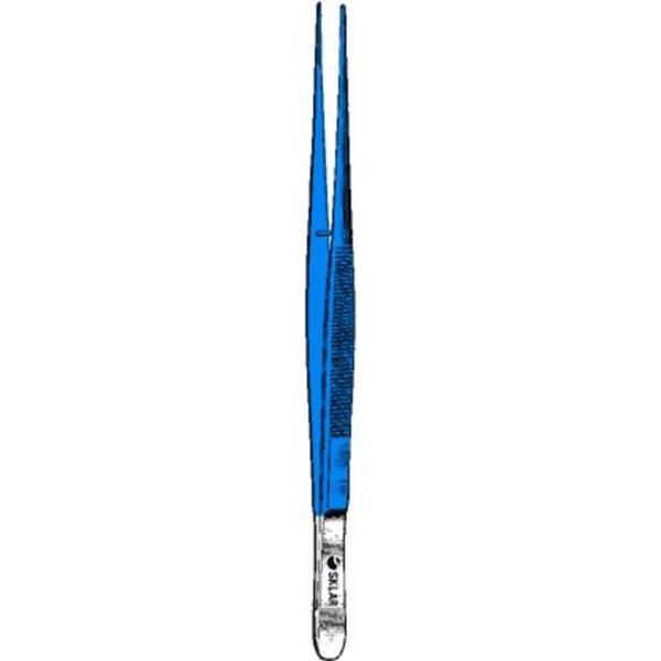 Sklar Instruments Forcep Dressing Potts-Smith 10" Serrated Stainless Steel/Blue Coated Ea - 91-5412