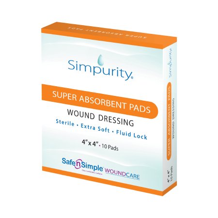 Simpurity - Super Absorbent Dressing 4 X 4 Indc Nonwoven Square Sterile - SNS59044
