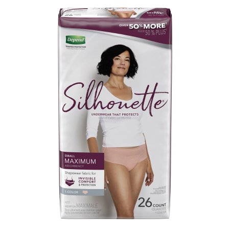 Depend Silhouette - Female Adult Absorbent Underwear Pull On with Tear Away Seams Small Disposable Heavy Absorbency - Kimberly Clark - 51449
