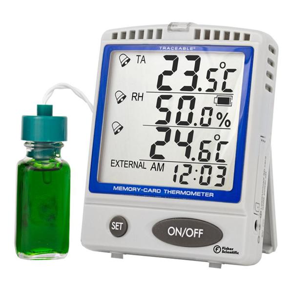 Fisher Scientific Co. Thrmtr Lb Trcbl -30 To 70C/-22 To 158F Lcd Dgt Dspl Ss Btl Prb 3.5X4.25X1.25" Ea - 15081110