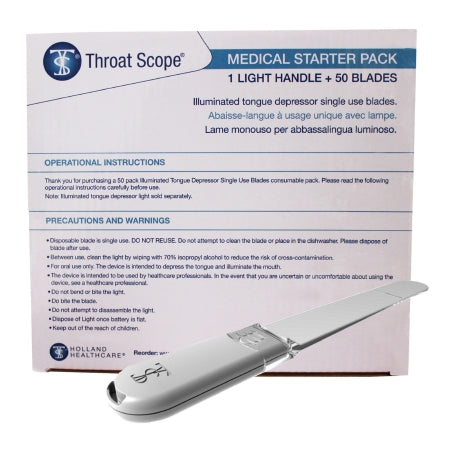 Florida Medical Sales - Throat Scope Handle Oral Exam /Tongue blade Disposable - HH-TSH102C