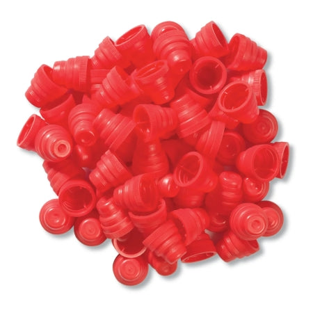 Market Lab - Tube Closure Polyethylene Plug Cap Red For use with Test Tubes, Centrifuge Tubes and Specialty Tubes NonSterile - 0539-RD