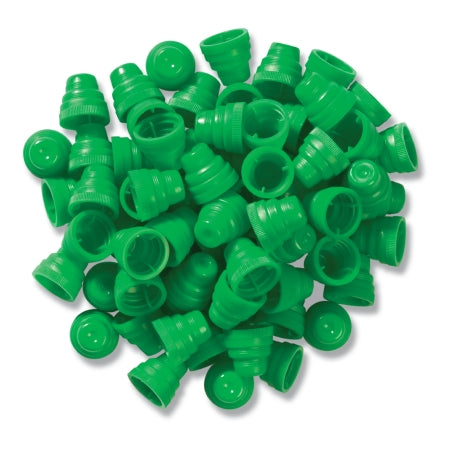 Market Lab - Tube Closure Polyethylene Plug Cap Green For use with Test Tubes, Centrifuge Tubes and Specialty Tubes NonSterile - 0539-GN