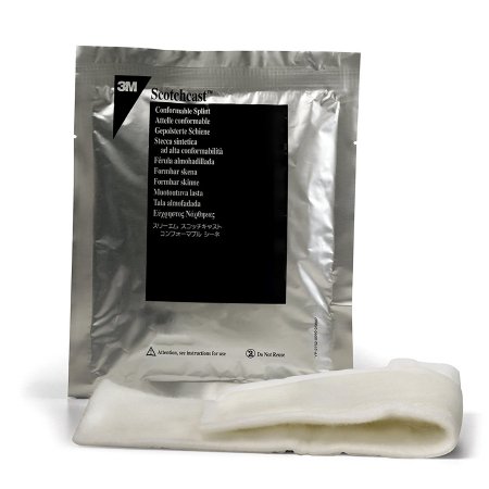 3M Scotchcast Quick Step Double Sided Felt - Padded Splint 2 X 10 Inch Felt / Fiberglass White - 75210