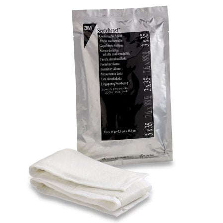 3M Scotchcast Quick Step Double Sided Felt - Padded Splint 3 X 35 Inch Felt / Fiberglass White - 3M - 75335