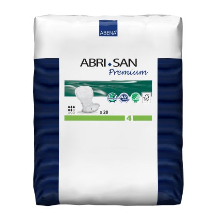 Abri-San Premium #4 - Bladder Control Pad 15.4 Inch Length Heavy Absorbency Superabsorbant Core One Size Fits Most Adult Unisex Disposable - Abena North America - 9271