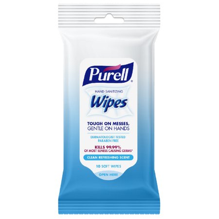 Purell - Hand Sanitizing Wipe 10 Count BZK (Benzalkonium Chloride) Wipe Soft Pack - Gojo - 9136-24-CMR