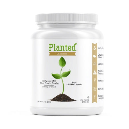 Planted - Oral Protein Supplement Unflavored Powder 17.6 oz. Canister - Unjury Protein - 5621500018