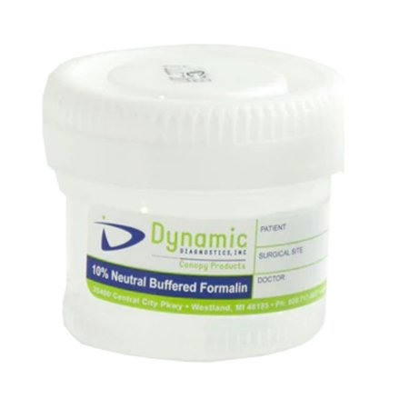 Dynamic Diagnostics - Prefilled Formalin Container 20 mL Fill in 40 mL (1.35 oz.) Screw Cap Patient Information NonSterile - 10151