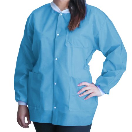 FitMe - Lab Jacket Sky Blue X-Large Hip Length Disposable - UGJ-6501-XL