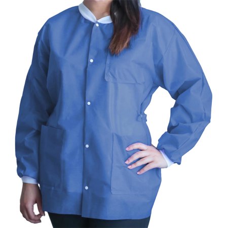 FitMe - Lab Jacket Medical Blue Small Hip Length Disposable - Dukal - UGJ-6513-S