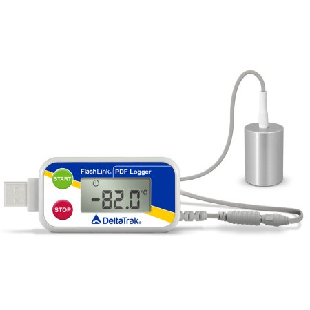 Flashlink - Ultra-Low Temperature Vaccine Data Logger with Alarm Fahrenheit / Celsius -115.6° to +113°F (-82° to +45°C) External Sensor Battery Operated - Deltatrak - 40571-01