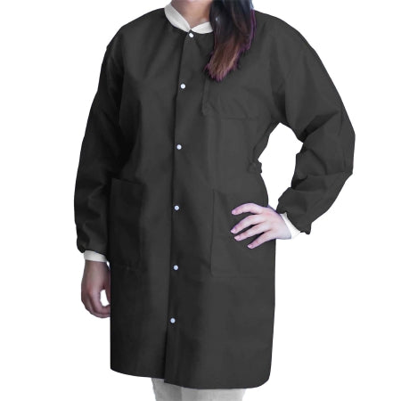 FitMe - Lab Coat Black 2X-Large Knee Length Disposable - Dukal - UGC-6600-XXL