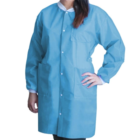 FitMe - Lab Coat Sky Blue Medium Knee Length Disposable - UGC-6601-M