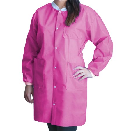 FitMe - Lab Coat Bubblegum Pink X-Large Knee Length Disposable - UGC-6610-XL