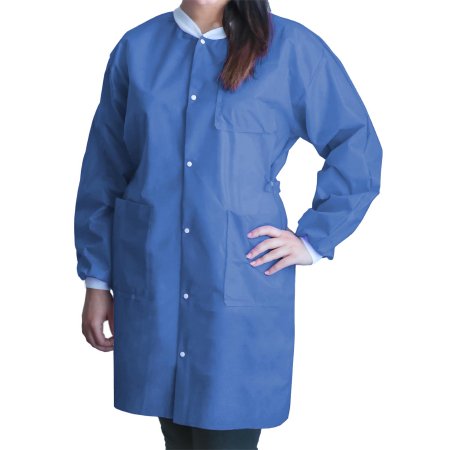 FitMe - Lab Coat Medical Blue Large Knee Length Disposable - UGC-6613-L