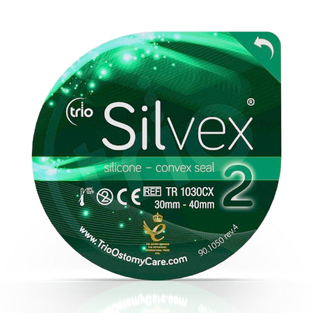 Trio Silvex - Ostomy Seal Size 2, 30-40MM, Convex, Silicone - Professional Products And Services - TR1030CX