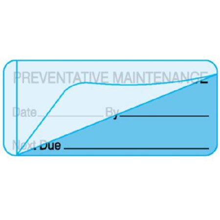 Shamrock Scientific - Pre-Printed Label Biomedical Engineering Equipment Labels Blue Adhesive Preventative Maintenance Black 1 x 2-1/4 Inch - ME-30-PMST-WO-6