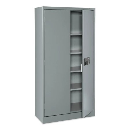 Uline - Electronic Storage Cabinet Stand Alone Heavy-Gauge Steel No drawers 5 Shelves Keyless - H-6312GR