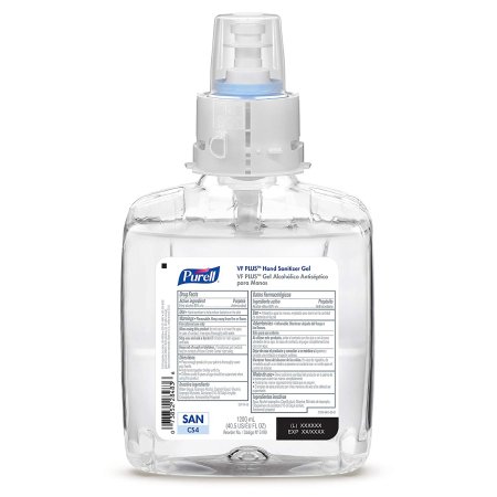 Purell VF Plus - Hand Sanitizer 1200 mL Ethyl Alcohol Gel Dispenser Refill Bottle - 5199-04